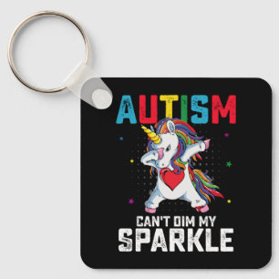 Porte-clés L'autisme ne peut pas ternir ma licorne de sensibi