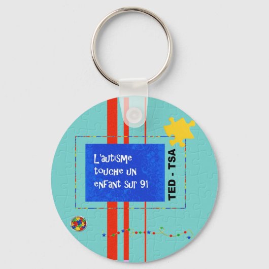 porte-clés L'autisme touche un enfant sur 91 (Recto)