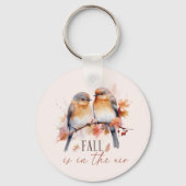 Porte-clés L'Automne Est Dans L'Air - Beaux Oiseaux Et Feuill (Verso)