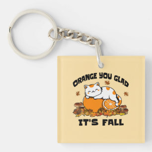 Porte-clés L'automne laisse Orange Vous êtes content C'est Au