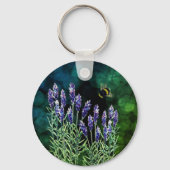 Porte-clés Lavande et Bumblebee peintes à l'aquarelle (Recto)