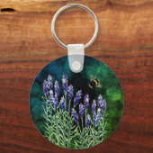 Porte-clés Lavande et Bumblebee peintes à l'aquarelle (Recto)