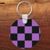 Porte-clés Lavande et Motif À damiers noir (Recto)