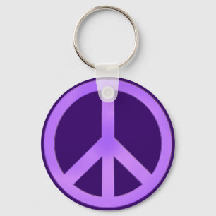 Porte-clés Lavande sur signe de paix violet foncé