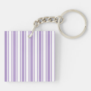 Porte-clés Lavande violet et blanc bonbons rayures