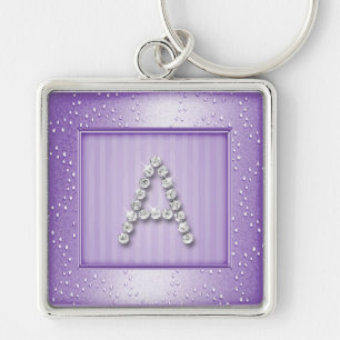 Porte-clés Lavendar Shimmer et Sparkle avec Monogramme
