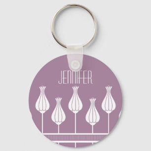 Porte-clés Lavender Art Deco Floral Keychain