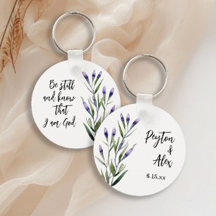 Porte-clés Lavender Bible Verse Christian Mariage Invité Favo