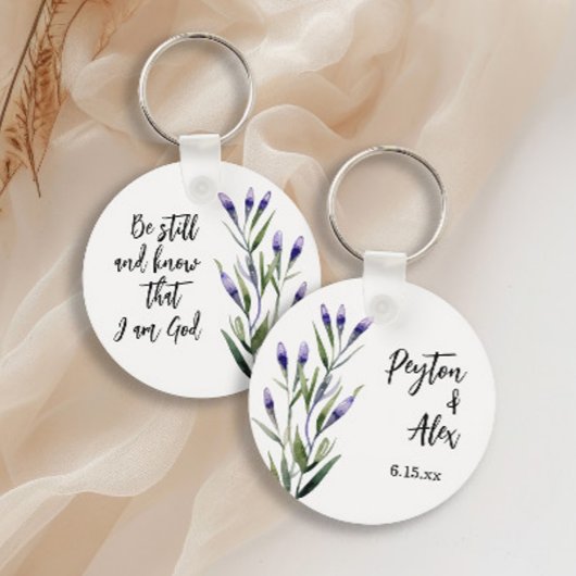 Porte-clés Lavender Bible Verse Christian Mariage Invité Favo