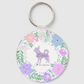 Porte-clés Lavender Chihuahua Silhouette  Custom Name & Photo (Recto)