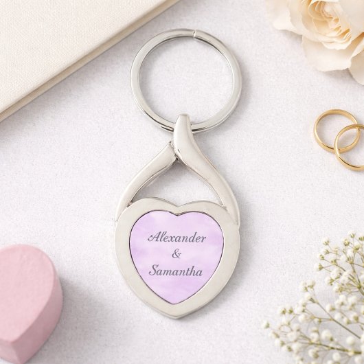 Porte-clés Lavender Heart Romantic Name 