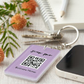 Porte-clés Lavender QR Code Carte de visite Votre logo person (Devant droit)
