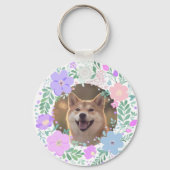Porte-clés Lavender Shiba Inu Silhouette  Custom Name & Photo (Verso)