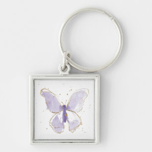 Porte-clés Lavender Watercolor Butterfly