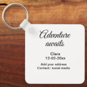 Porte-clés L'aventure commence ajouter nom date année lieu (Recto)