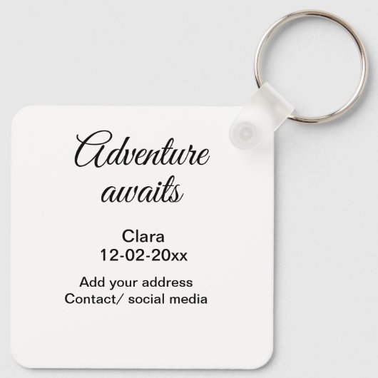 Porte-clés L'aventure commence ajouter nom date année lieu (Dos)