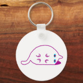 Porte-clés Lay Down Chonky White Cat Keychain (Recto)