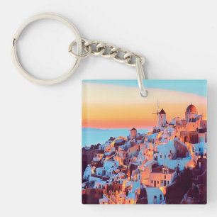 Porte-clés ldp SANTORINI - panorama - par nuit