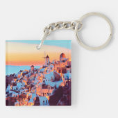 Porte-clés ldp SANTORINI - panorama - par nuit (Dos)