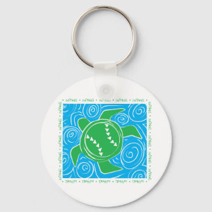 Porte-clés Le base-ball de plage de tortue
