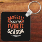 Porte-clés Le baseball est ma saison préférée (Verso)