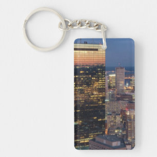 Porte-clés Le bâtiment de Boston avec la lumière traîne su