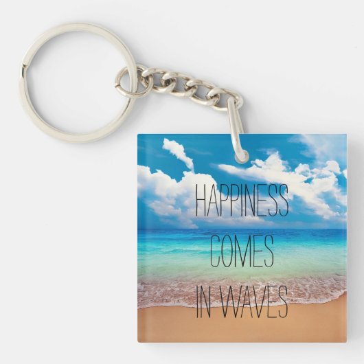 Porte-clés Le bonheur arrive par vagues (Devant)