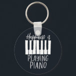 Porte-clés Le bonheur du pianiste inspiré est de jouer du pia<br><div class="desc">Design vintage et rétro pour musicien, pianiste, membre d'orchestre et amoureux de musique. Marchandises de design cool et drôle en détresse pour pianiste. Parfait pour professeur de piano, chanteur et compositeur. Grand cadeau de Noël et cadeau d'anniversaire pour petit-fils, mère, petite-fille, père, fils, fille, frère, soeur, amis, collègue et collègue....</div>