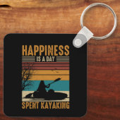 Porte-clés Le bonheur est une journée passée à Kayak (Verso)