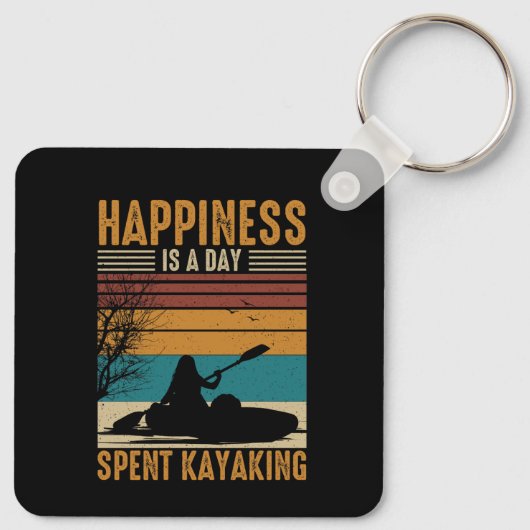 Porte-clés Le bonheur est une journée passée à Kayak (Dos)