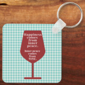 Porte-clés Le Bonheur Est Vin Drôle Citation Word Art (Verso)