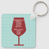 Porte-clés Le Bonheur Est Vin Drôle Citation Word Art (Dos)