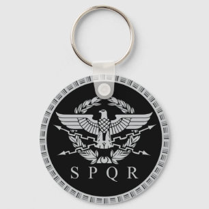 Porte-clés Le bouton Keychain. d'emblème d'empire romain