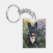 Porte-clés Le Bulldog français en fleurs (Devant gauche)