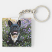 Porte-clés Le Bulldog français en fleurs (Dos)