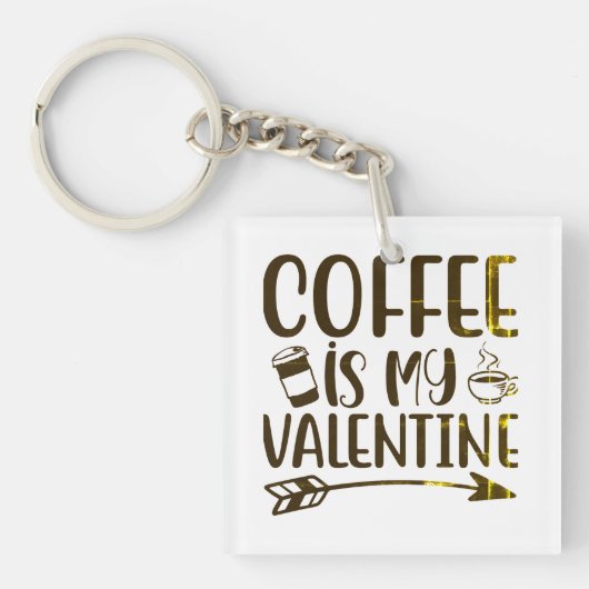 Porte-clés Le café est ma valentine (Devant)