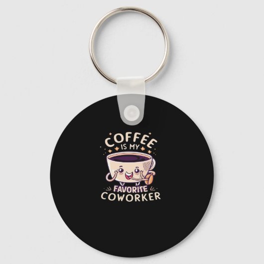 Porte-clés Le Café Est Mon Coworker Classique Préféré (Recto)