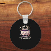 Porte-clés Le Café Est Mon Coworker Classique Préféré (Recto)