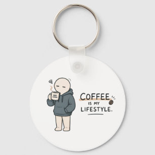 Porte-clés Le café est mon style de vie Mème drôle pour les a
