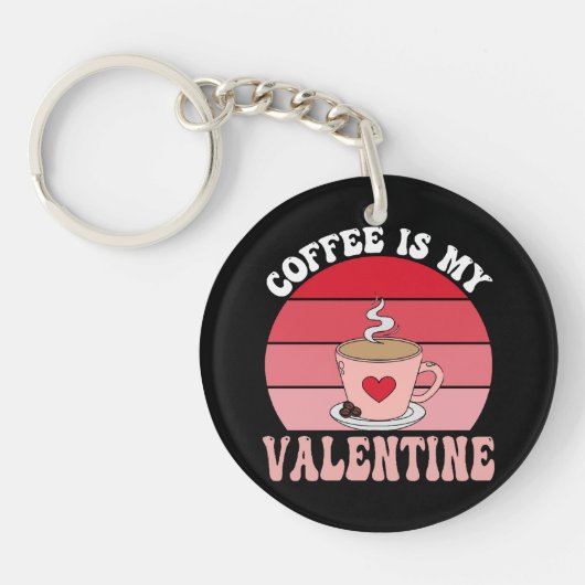 Porte-clés Le café est mon Valentin (Devant)