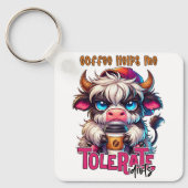 Porte-clés Le café m'aide à tolérer les idiots  (Recto)