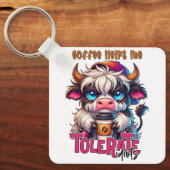 Porte-clés Le café m'aide à tolérer les idiots  (Recto)