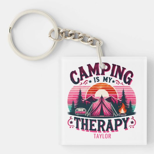 Porte-clés Le Camping Est Ma Thérapie (Devant)