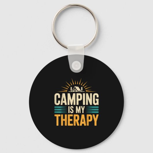 Porte-clés Le camping est ma thérapie (Recto)
