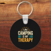 Porte-clés Le camping est ma thérapie (Recto)