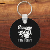 Porte-clés Le camping est ma thérapie (Recto)