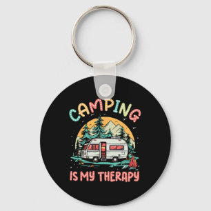 Porte-clés Le camping est ma thérapie Feu de camp Camp d'été