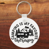 Porte-clés Le Camping Est Ma Thérapie Préférée (Recto)