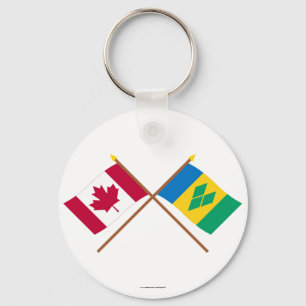 Porte-clés Le Canada et les drapeaux croisés par Saint