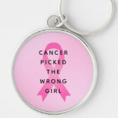 Porte-clés Le cancer a pris la mauvaise citation rose de la f (Devant)
